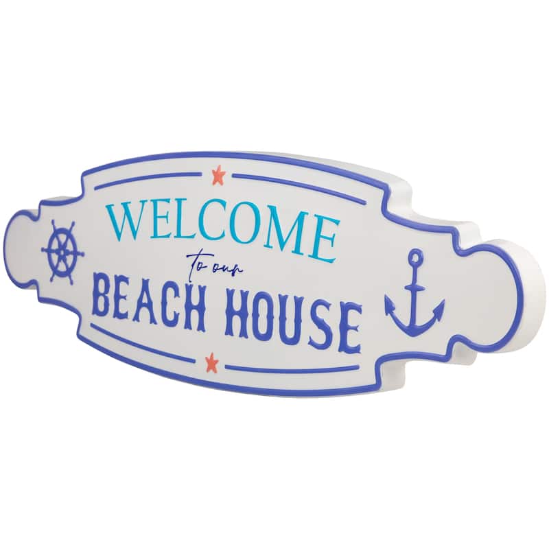 Welcome To Our Beach House Metal Wall Sign - 25.25"