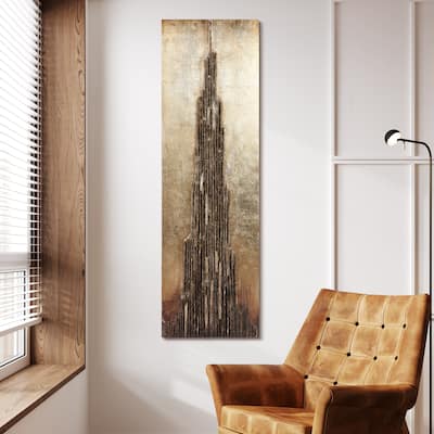 "Stratified" Handed Painted Rugged Wooden Wall Art