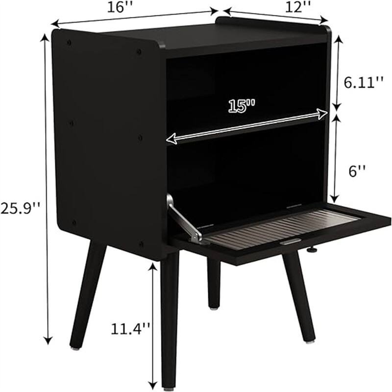 Bedside Tables with Glass Door