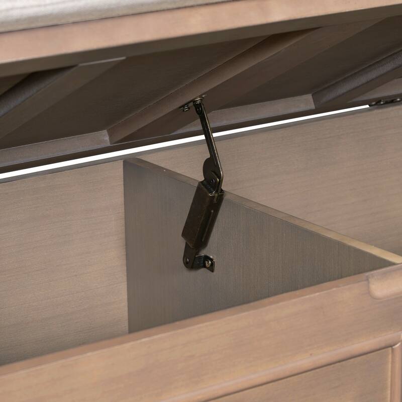 41.9" Rustic Style Solid wood Entryway Multifunctional Storage Bench with Safety Hinge