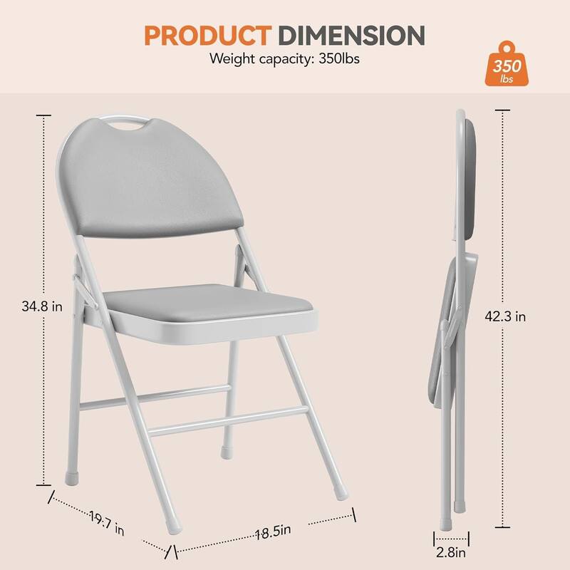4-Piece Folding Chair Set for Indoor and Outdoor, Room, Restaurant, Patio