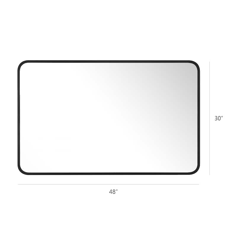 Rounded Rectangular Metal Framed Bathroom Vanity Mirror