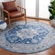 preview thumbnail 19 of 115, SAFAVIEH Brentwood Vessie Traditional Oriental Rug 6'7" x 6'7" Round - Blue/Grey