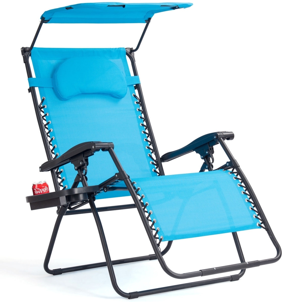 Reclining beach chair store with cup holder