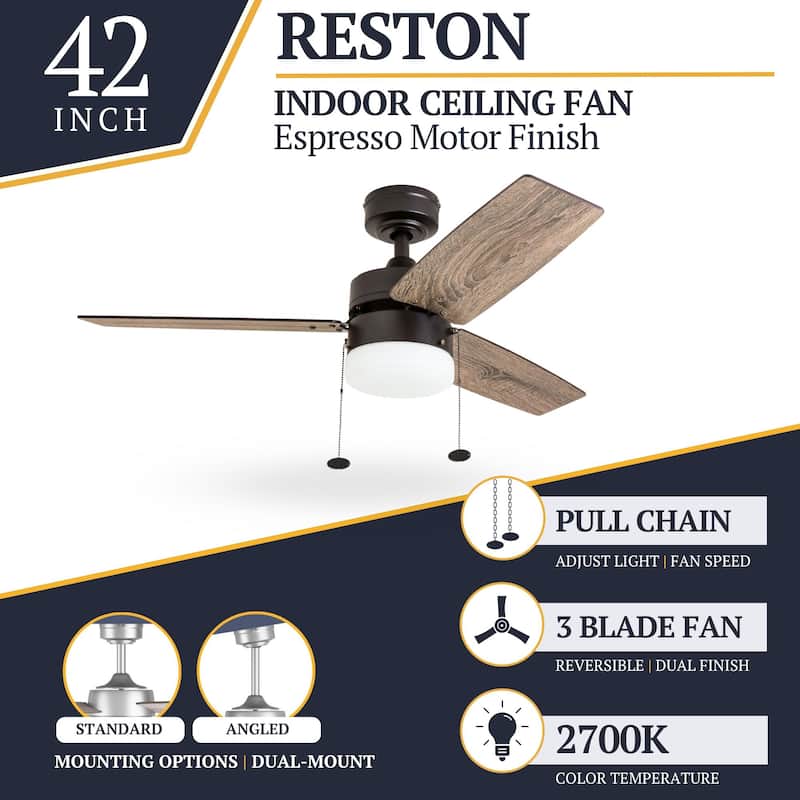 Copper Grove Glenfaba 42-inch Espresso Ceiling Fan with 3 Barnwood Blades