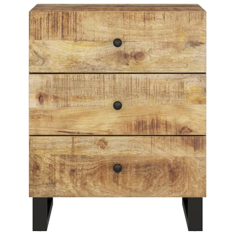 vidaXL Bedside Cabinet 19.7"x13"x24.4" Solid Wood Mango&Engineered Wood