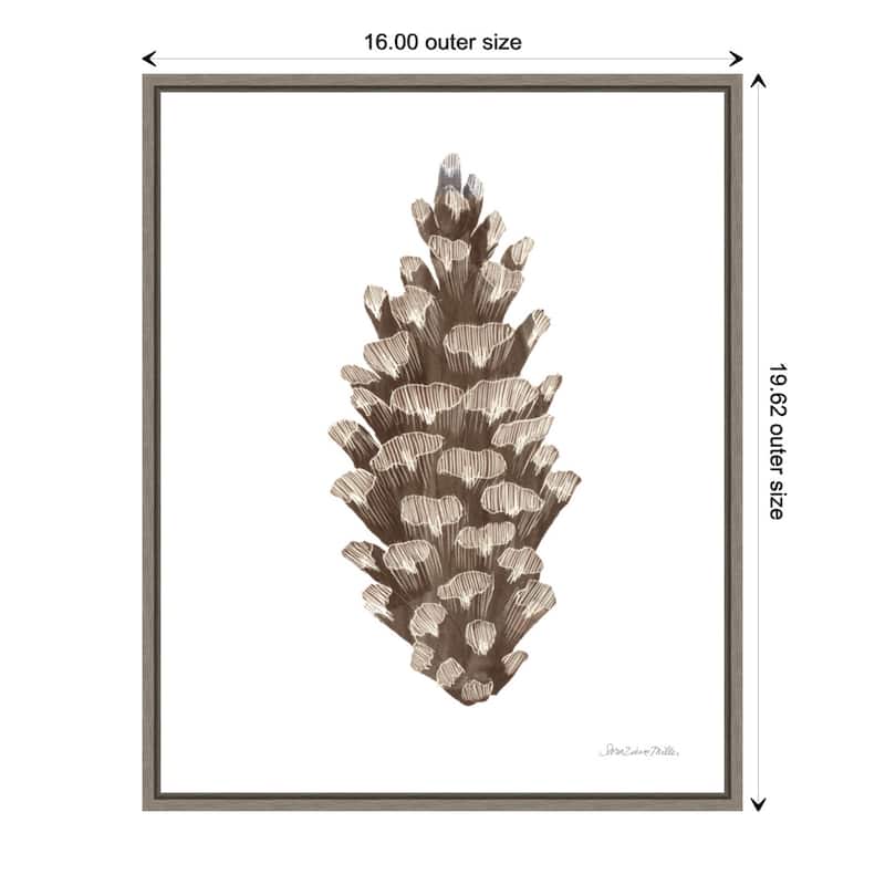 Peace and Joy Pinecone by Sara Zieve Miller Framed Canvas Wall Art