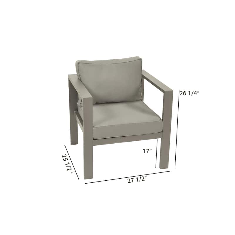 Lakeview Aluminum Outdoor Club Chair Set with Ottomans (4-Piece)