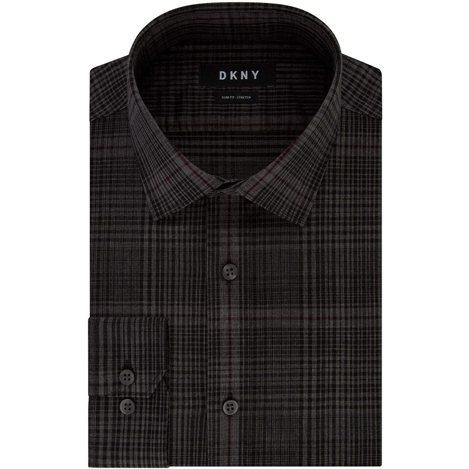 slim fit dress slacks Y2k 00s DKNY Grey Long Sleeve Shirt main image 1