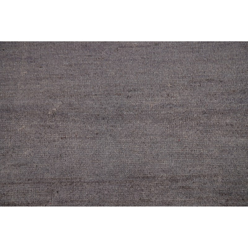 Gray Modern Gabbeh Oriental Area Rug Handmade Solid Wool Carpet - 8'5" x 9'11"