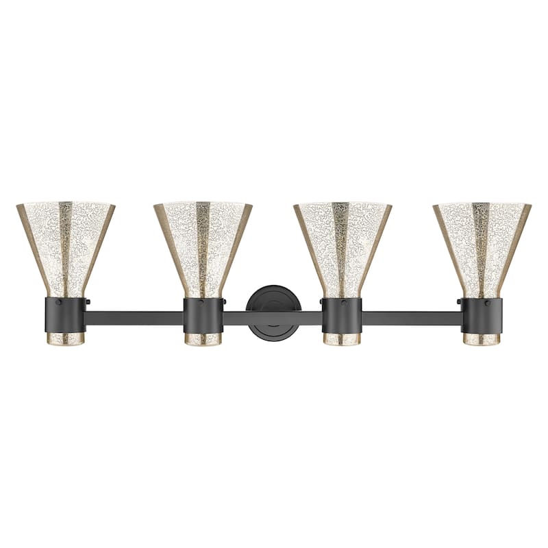 Innovations Lighting Downtown Urban - Lawton Cone - 4 Light 34" Wall-Mounted Bath Vanity Light