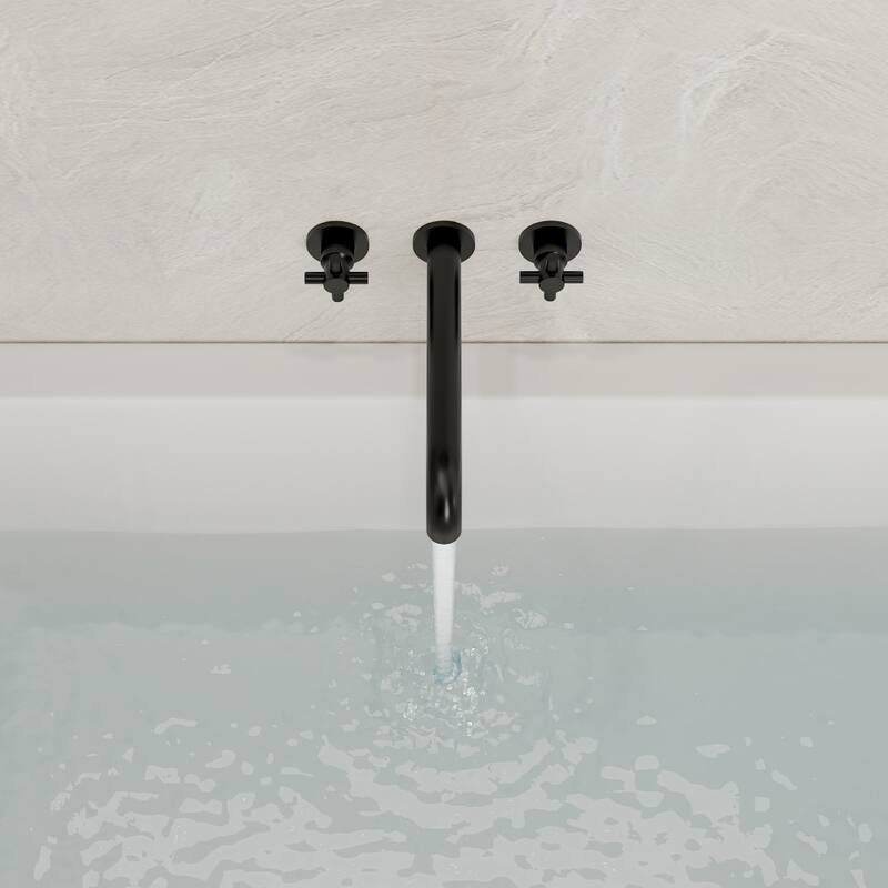 Double Handle Wall Mounted Tub Filler High Flow Tub Faucet Trim