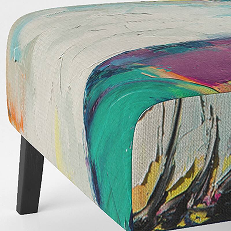 Designart "Colorful Turquoise Woman Eye Art" Upholstered Modern Accent Chair and Arm Chair