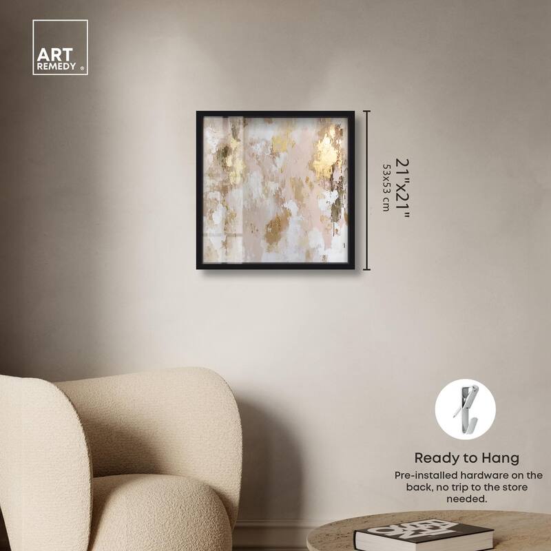 Golden Glimmer Gesture I Shadowbox by Art Remedy