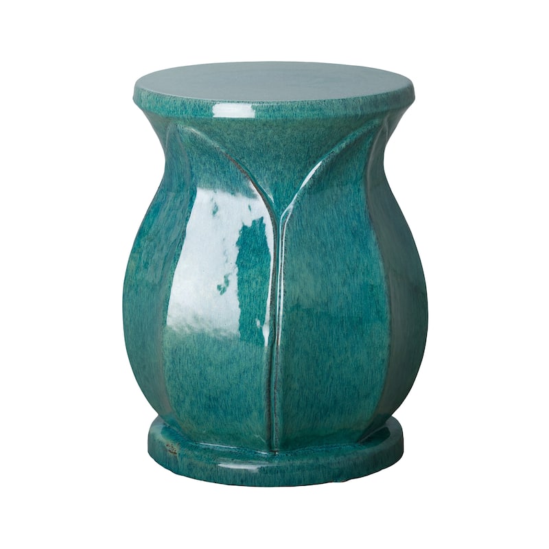 Lotus Stool - 18 in. H - Teal