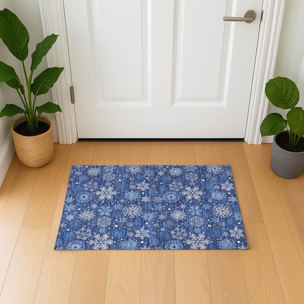 Premium Washable Super Soft Winter Snowflake Mayfield Rug