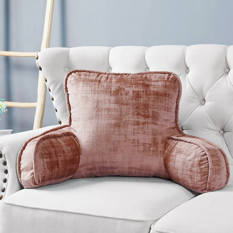 Textured Velvet Bedrest Reading Pillow Cover & Filling