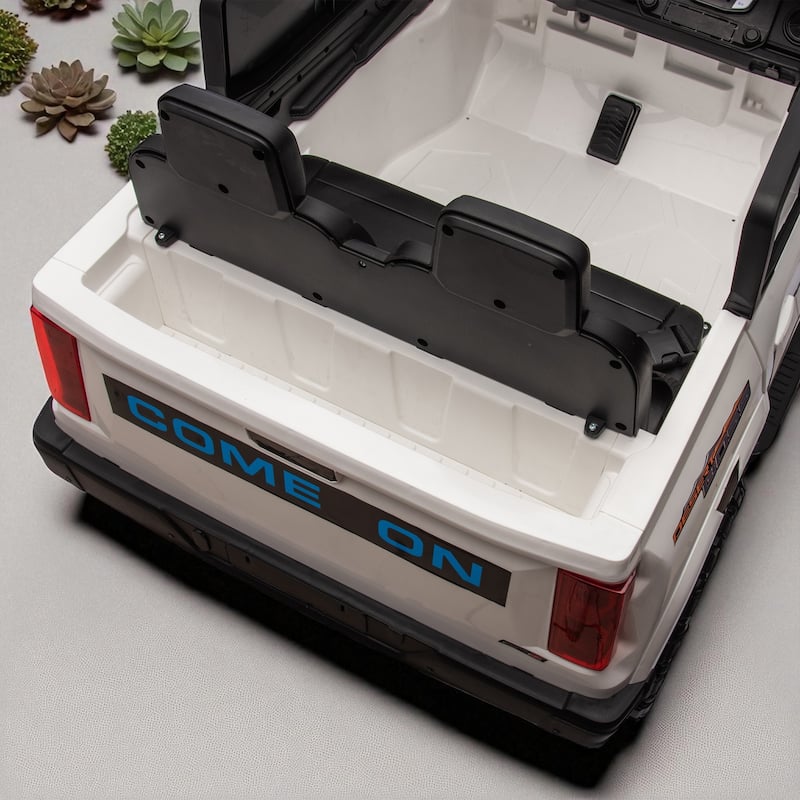 24V Kids Ride-On Electric Pickup, Two-Seater, 4WD, 800W Motors, Remote Control, Bluetooth, USB, Safety Belt for Kids 3+