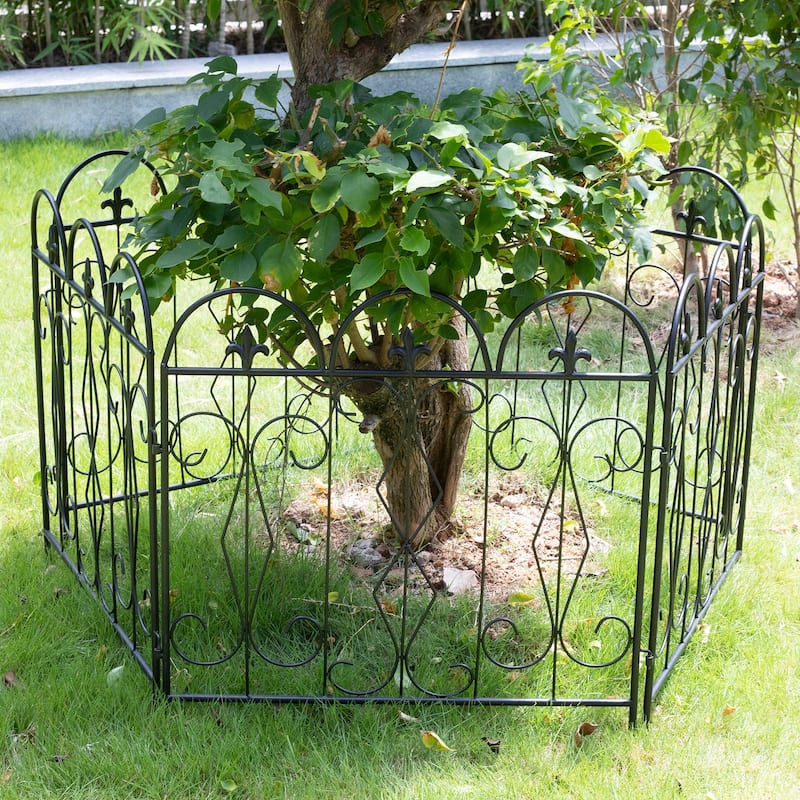 5X Garden Fence Outdoor Decorative Fencing Landscape Wire Border Edge - Brown