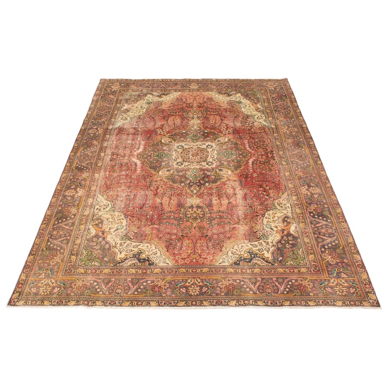 ECARPETGALLERY Hand-knotted Antalya Vintage Red Wool Rug - 7'1 x 10'10