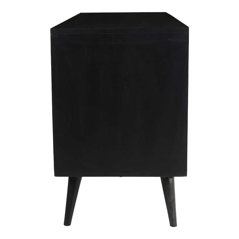 Glenda Three-Door Solid Wood with Natural Cane Sideboard