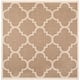 SAFAVIEH Courtyard Maryanne Indoor/ Outdoor Waterproof Patio Backyard Rug - 7'10" x 7'10" Square - Brown