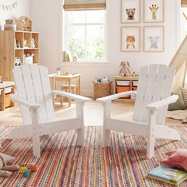 Costway Kids Adirondack Chair with High Backrest Armrests Fire Pit