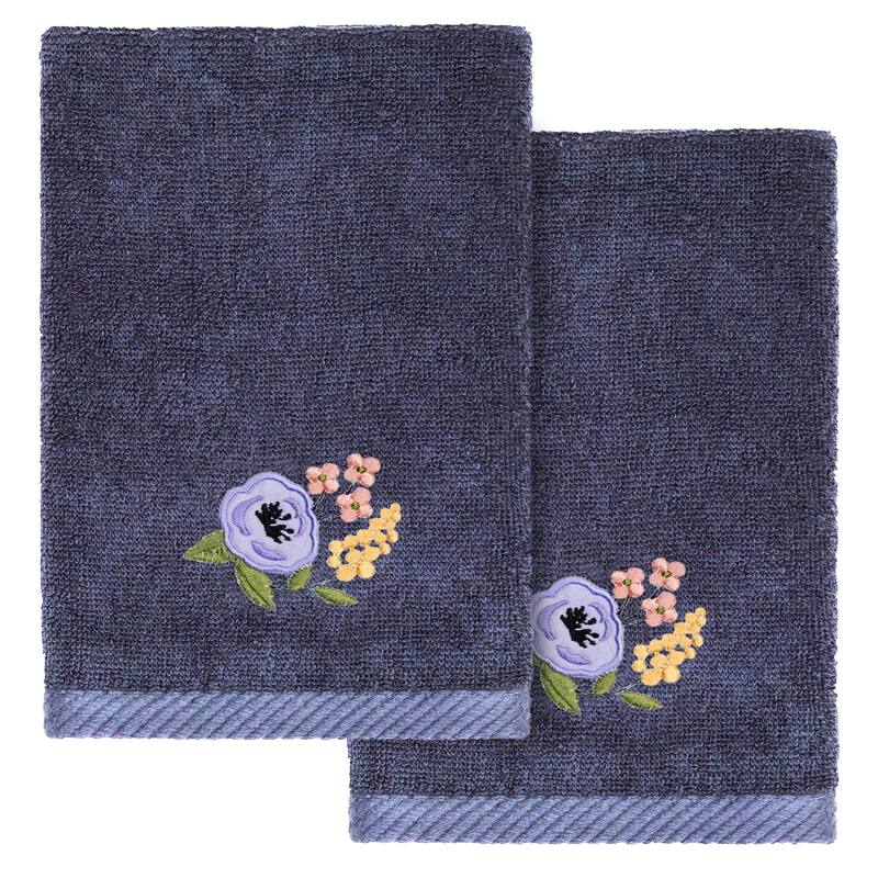 Authentic Hotel and Spa Turkish Cotton Verano 2PC Fingertip Towel Set - Marine