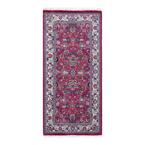 One of a Kind Hand Knotted Traditional Oriental Traditional Area Rug - 4' 5" X 2' 1"