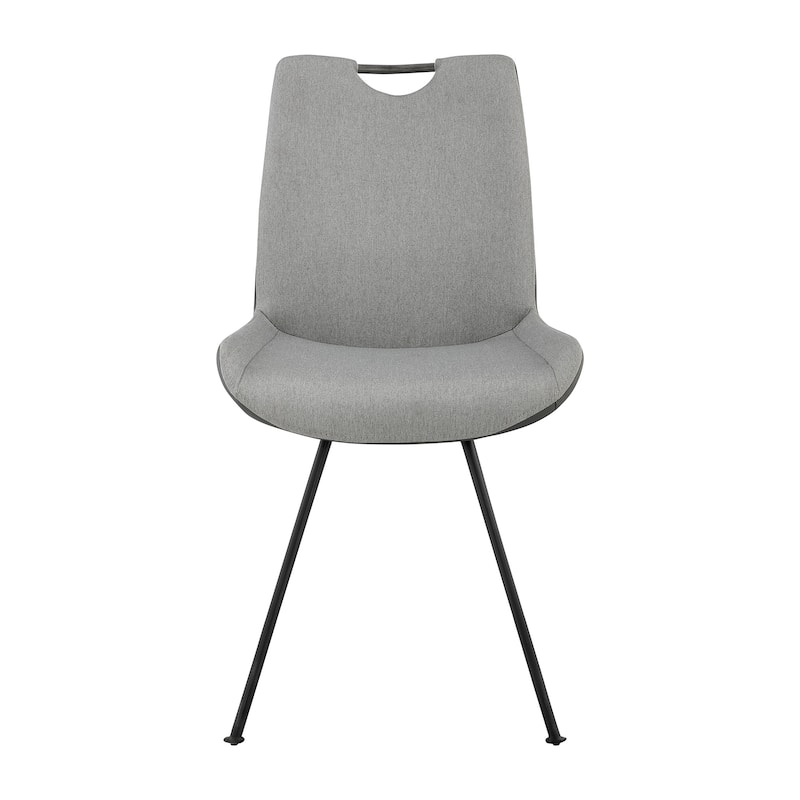 Coronado Contemporary Dining Chair in Gray Powder Coated Finish and Pewter Fabric - Set of 2