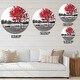 preview thumbnail 4 of 8, Designart 'Red Tree over Park Bench' Large Floral Wall CLock