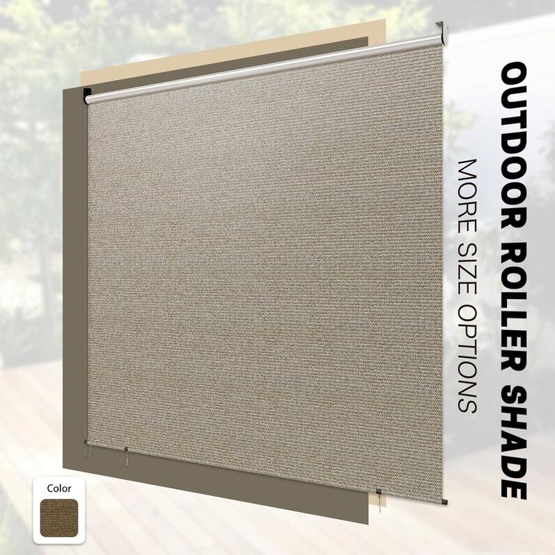 AECOJOY Outdoor Roller Shade Sun Shade Cover Canopy Shade Blinds