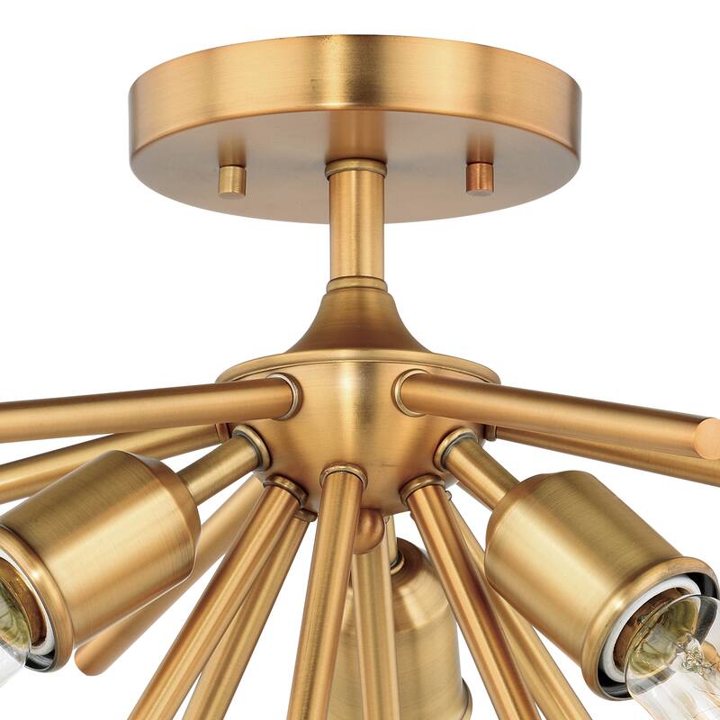 Estelle 17-inch Mid-century Modern Sputnik Semi-flush Ceiling Light