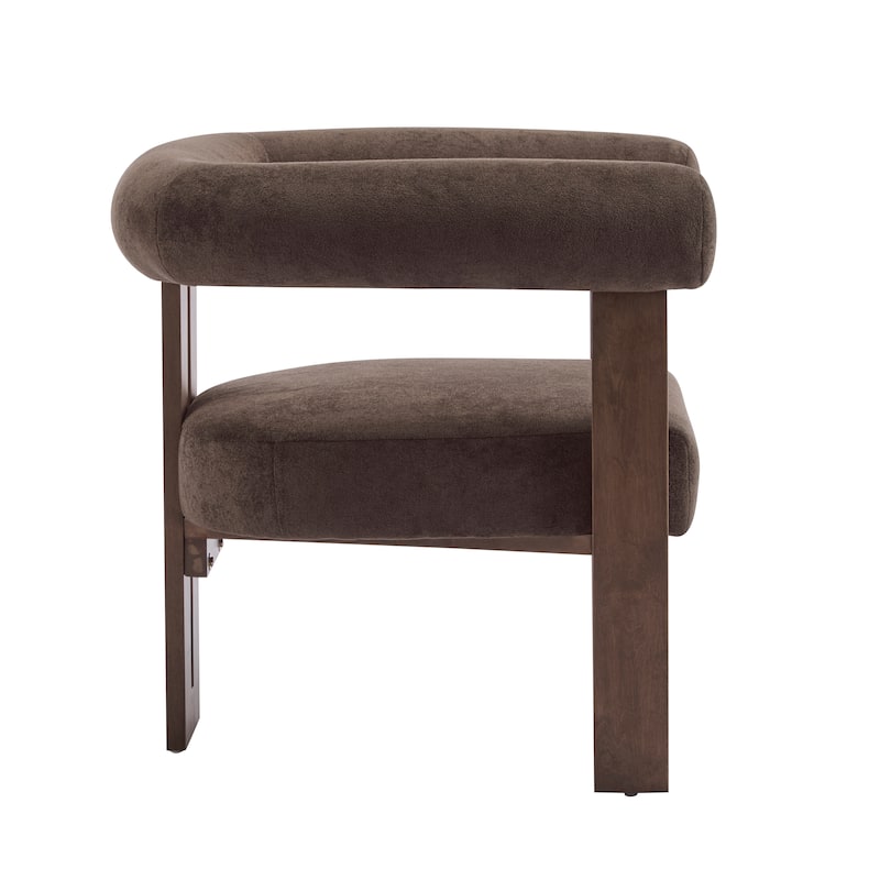 Gilbert Modern Upholstered Round Arm Accent Chair by Christopher Knight Home