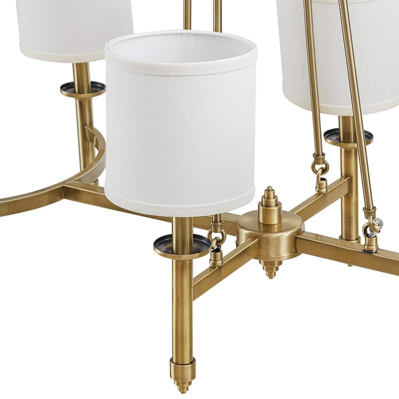 Madison Park Signature Elegenza 6-light Chandelier with Fabric Drum Shades
