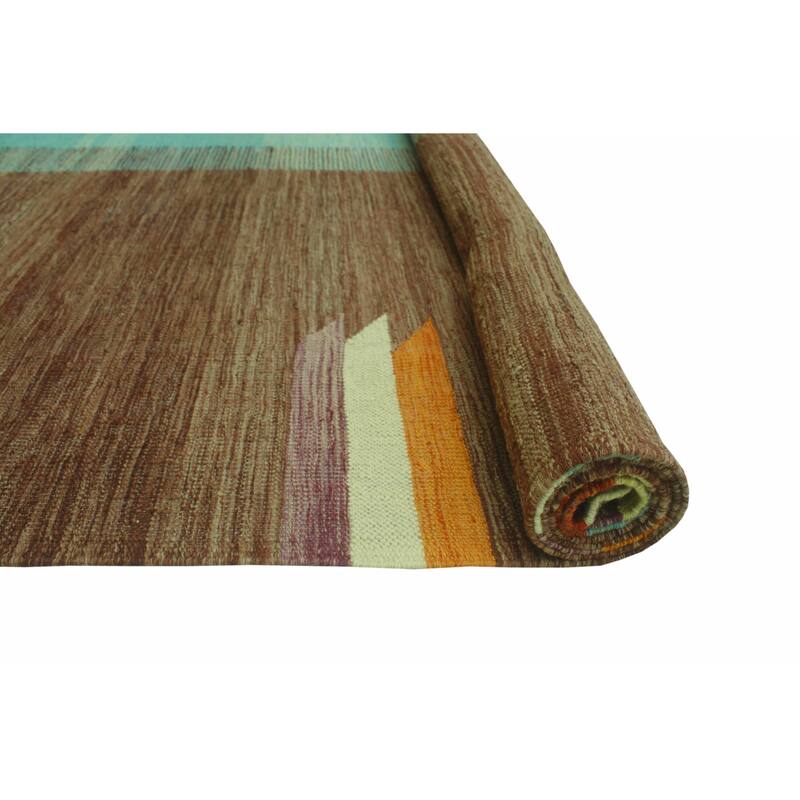 Noori Rug Winchester Flatweave Loren Blue/Brown Rug - 9'2" x 11'10"