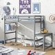 preview thumbnail 12 of 20, Twin Size Pine Wood High Loft Bed with Ladder and Guardrails Gray