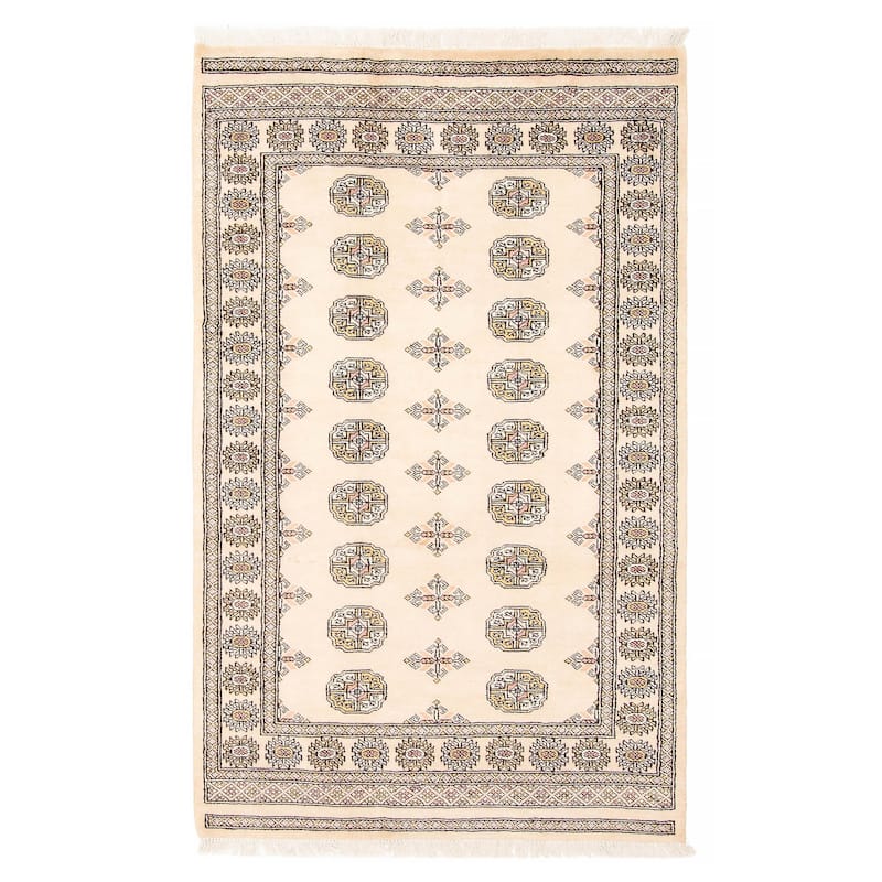 ECARPETGALLERY Hand-knotted Peshawar Bokhara Beige, Cream Wool Rug - 4'0 x 6'3 - 4'0 x 6'3 - Beige/ Cream
