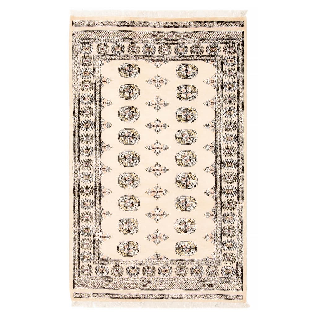 ECARPETGALLERY Hand-knotted Peshawar Bokhara Beige, Cream Wool Rug - 4'0 x 6'3