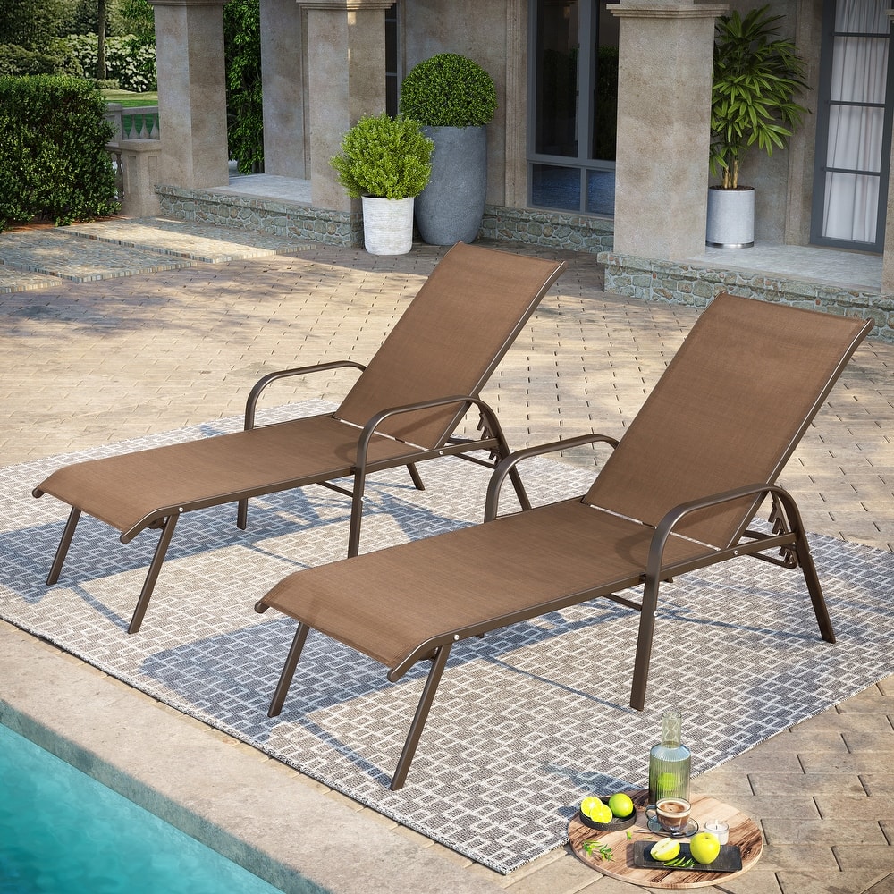 Pellebant Outdoor Patio Adjustable Chaise Lounge Chairs