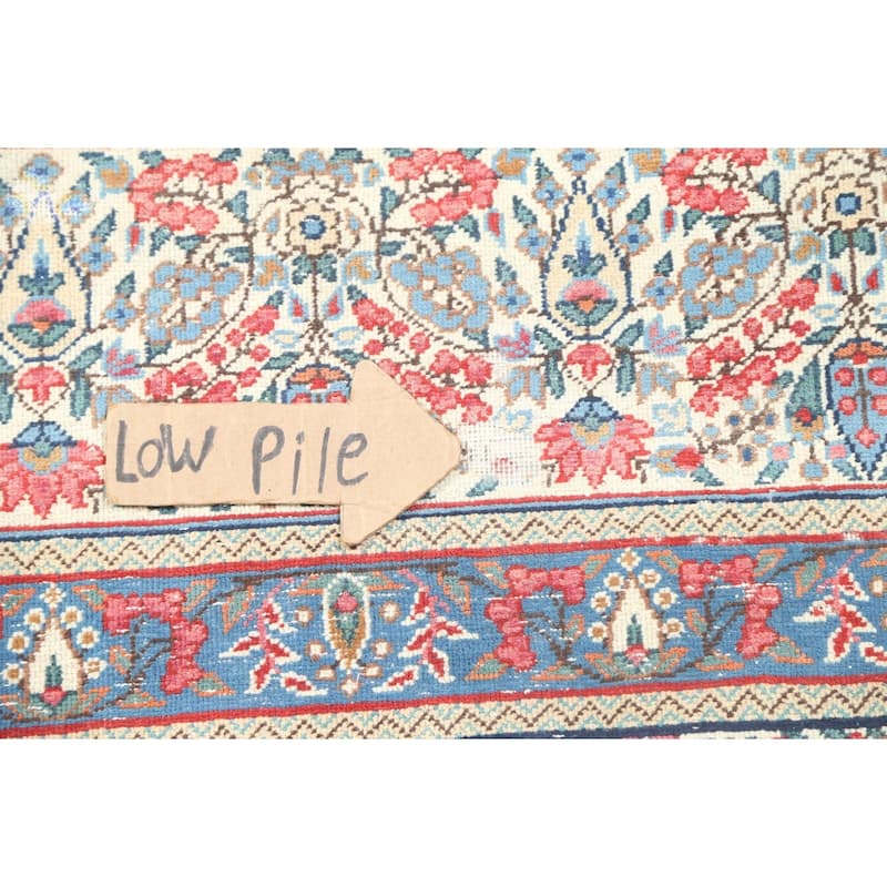 Muted Distressed Paisley Kerman Persian Area Rug Handmade Wool Carpet - 9'8" x 12'6"