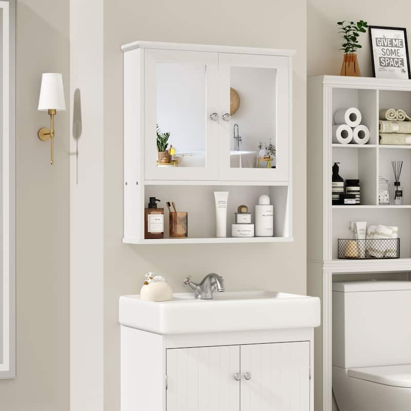 Futzca Bathroom Wall Cabinet with Mirror