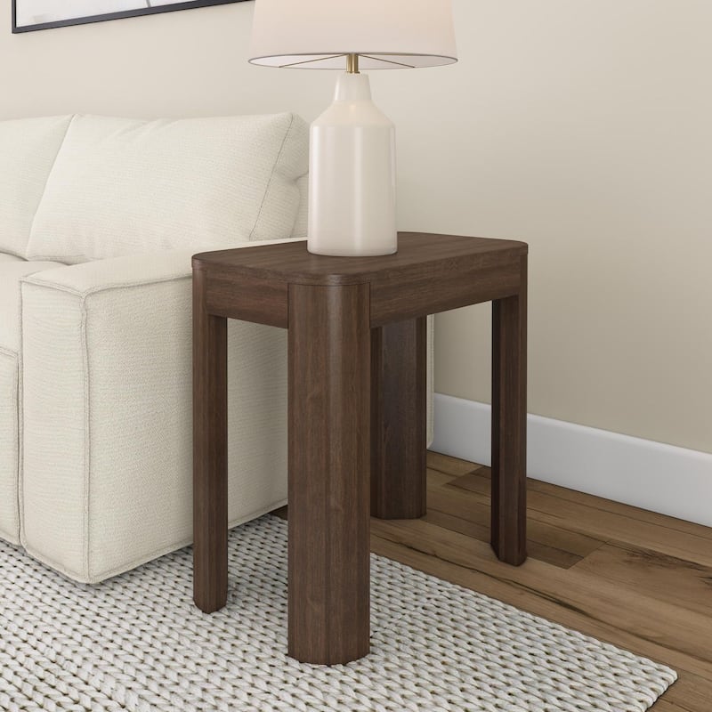 Plank and Beam Contour Rectangular Side Table - 25" - Walnut