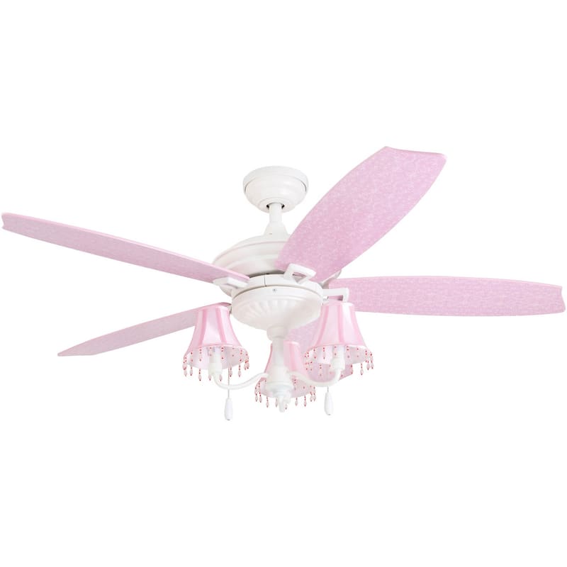 Taylor & Olive Calendula 48-inch White/ Pink LED Ceiling Fan