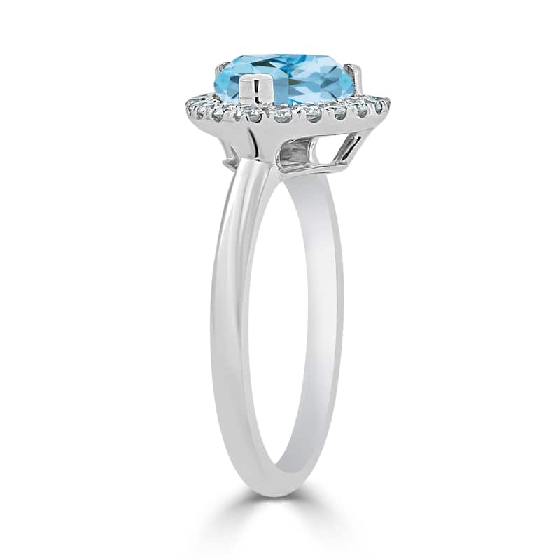 Auriya 2 1/8ct Trillion-cut Sky Blue Topaz 1/4cttw Halo Diamond Engagement Ring 14k Gold