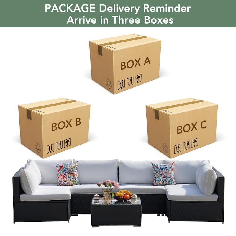 Outdoor 7-Piece Sofa Seating Group with Cushions