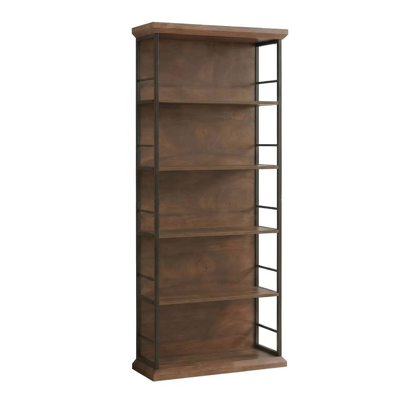 70.86" H 5-Tier Standard Bookcase with Storage for Living Room & Home Office