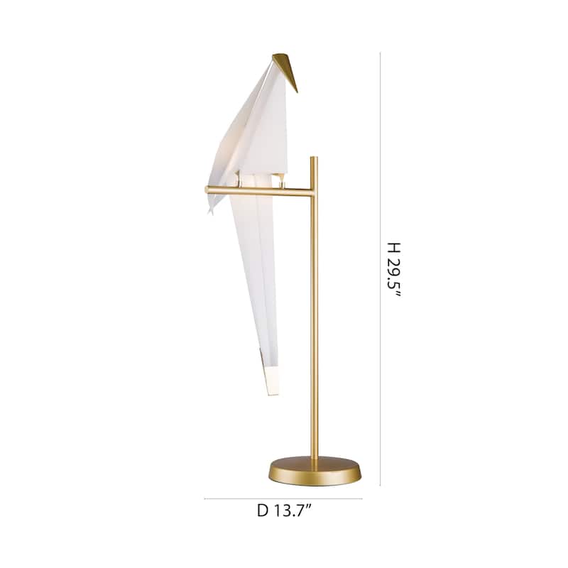 LED Bird Table Lamp With Gold Carbon Steel Hardware