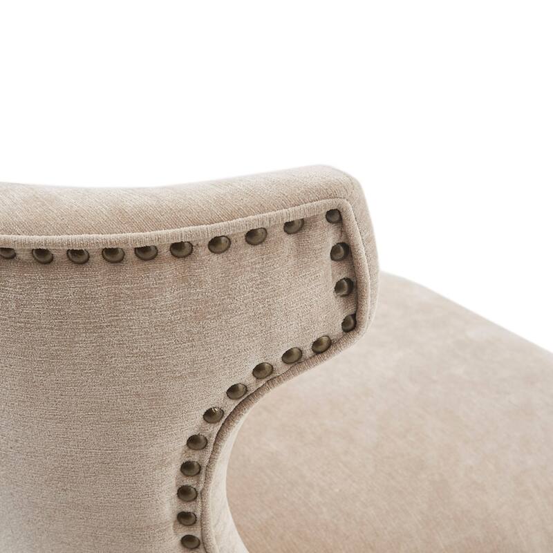 Roomfitters 360-Swivel Counter Stool, Upholstered Low Back Bar Chair with Nailhead Trim and Metal Kickplate