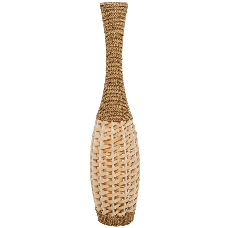 Brown Seagrass Handmade Tall Woven Floor Decorative Vase